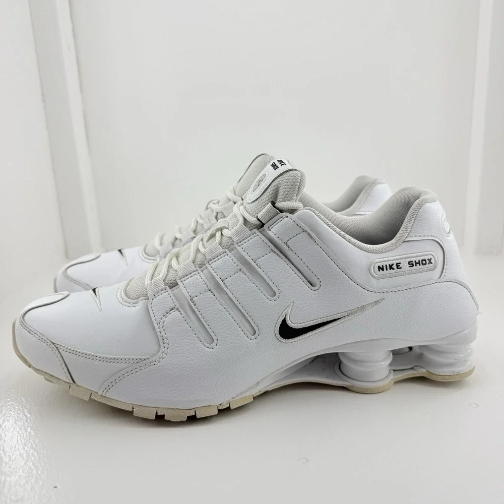 Nike Shox NZ Running Gym Training Sneakers White Black 501524-106 Men's Size 13